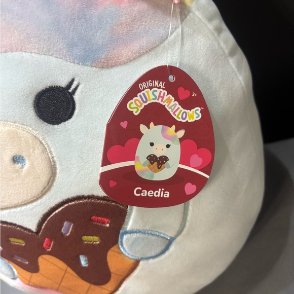 Squishmallow 2024 valentine squad 12” Caedia the cow heart ice cream plushy - Picture 2 of 2